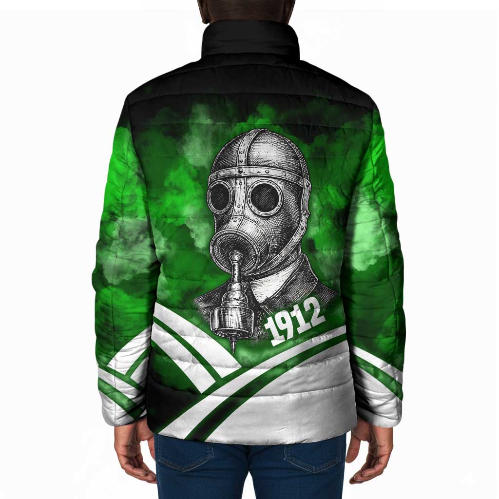 Garrett Morgan Padded Jacket with Gas Mask Invention Illustration, Inventing to Save Lives Quote - Wonder Print Shop