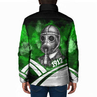 Garrett Morgan Padded Jacket with Gas Mask Invention Illustration, Inventing to Save Lives Quote - Wonder Print Shop