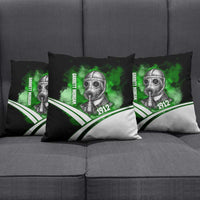 Garrett Morgan Pillow Cover with Gas Mask Invention Illustration, Inventing to Save Lives Quote - Wonder Print Shop