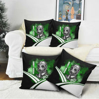 Garrett Morgan Pillow Cover with Gas Mask Invention Illustration, Inventing to Save Lives Quote - Wonder Print Shop