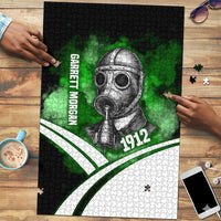Garrett Morgan Puzzle with Gas Mask Invention Illustration, Inventing to Save Lives Quote - Wonder Print Shop
