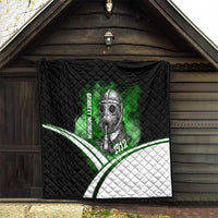 Garrett Morgan Quilt with Gas Mask Invention Illustration, Inventing to Save Lives Quote - Wonder Print Shop