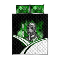 Garrett Morgan Quilt Bed Set with Gas Mask Invention Illustration, Inventing to Save Lives Quote - Wonder Print Shop