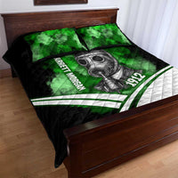 Garrett Morgan Quilt Bed Set with Gas Mask Invention Illustration, Inventing to Save Lives Quote - Wonder Print Shop