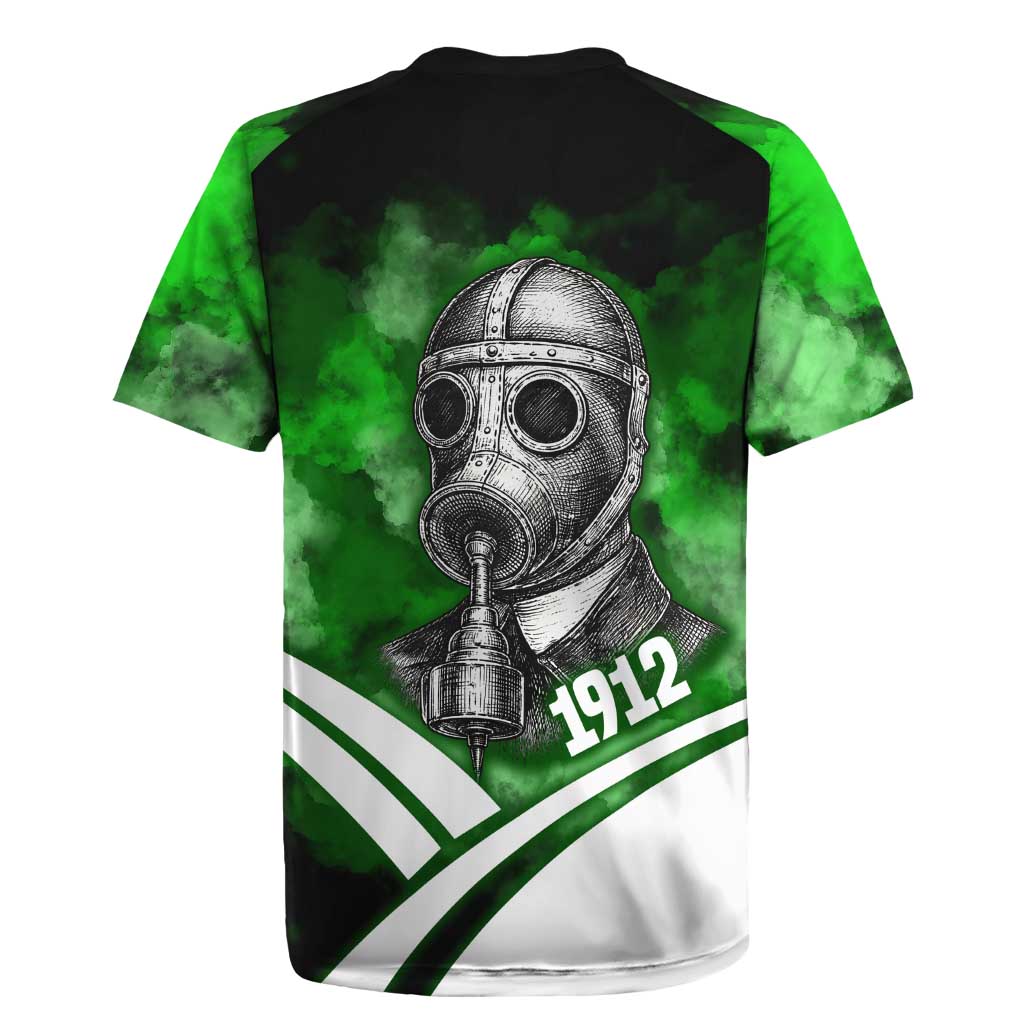 Garrett Morgan Rugby Jersey with Gas Mask Invention Illustration, Inventing to Save Lives Quote - Wonder Print Shop