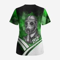 Garrett Morgan Scrub Top with Gas Mask Invention Illustration, Inventing to Save Lives Quote - Wonder Print Shop