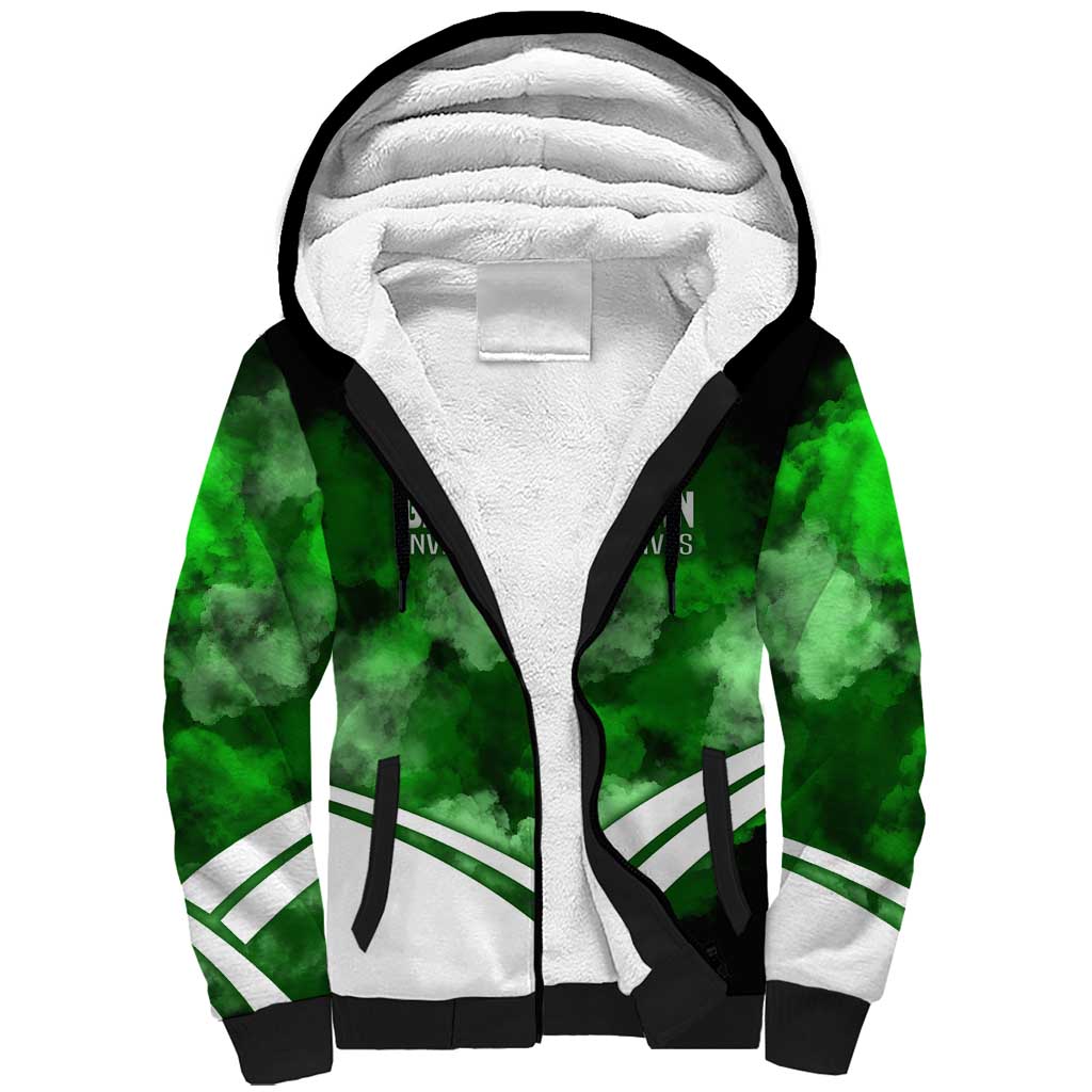 Garrett Morgan Sherpa Hoodie with Gas Mask Invention Illustration, Inventing to Save Lives Quote - Wonder Print Shop