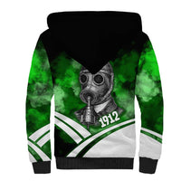 Garrett Morgan Sherpa Hoodie with Gas Mask Invention Illustration, Inventing to Save Lives Quote - Wonder Print Shop