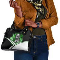 Garrett Morgan Shoulder Handbag with Gas Mask Invention Illustration, Inventing to Save Lives Quote - undefined