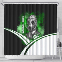 Garrett Morgan Shower Curtain with Gas Mask Invention Illustration, Inventing to Save Lives Quote - Wonder Print Shop