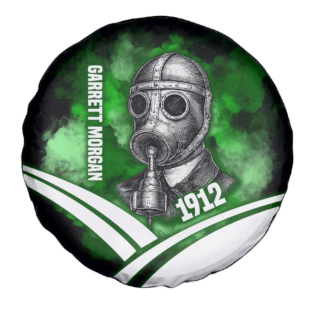 Garrett Morgan Spare Tire Cover with Gas Mask Invention Illustration, Inventing to Save Lives Quote - Wonder Print Shop