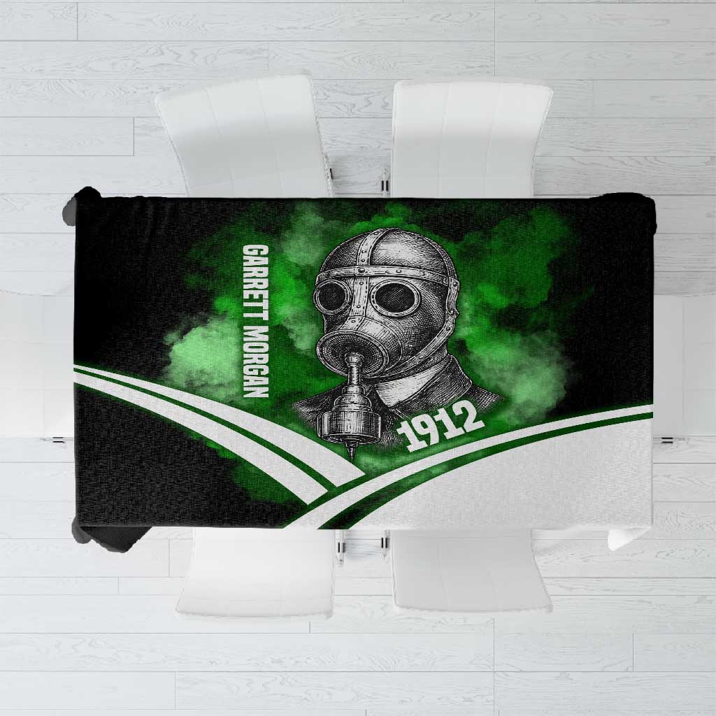 Garrett Morgan Tablecloth with Gas Mask Invention Illustration, Inventing to Save Lives Quote - Wonder Print Shop