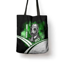Garrett Morgan Tote Bag with Gas Mask Invention Illustration, Inventing to Save Lives Quote - Wonder Print Shop