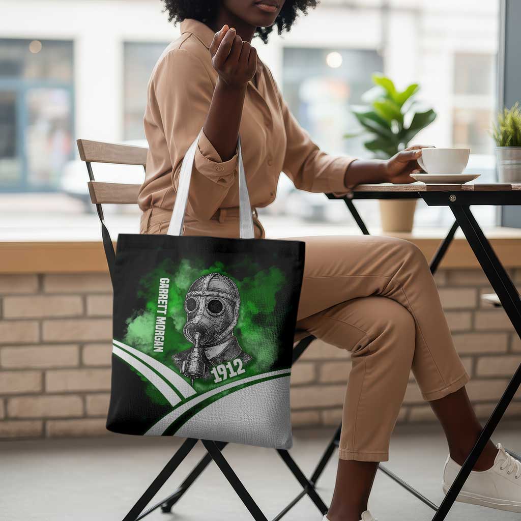 Garrett Morgan Tote Bag with Gas Mask Invention Illustration, Inventing to Save Lives Quote - Wonder Print Shop