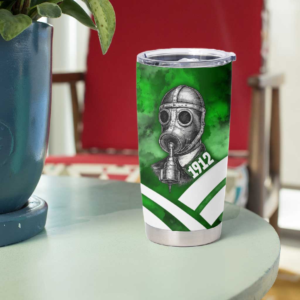 Garrett Morgan Tumbler Cup with Gas Mask Invention Illustration, Inventing to Save Lives Quote - Wonder Print Shop