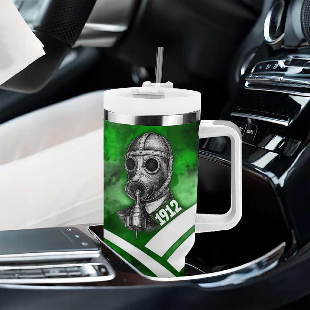Garrett Morgan Tumbler With Handle with Gas Mask Invention Illustration, Inventing to Save Lives Quote - Wonder Print Shop