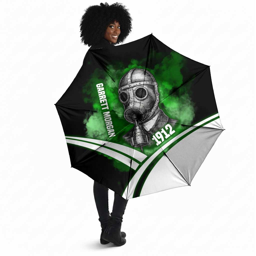 Garrett Morgan Umbrella with Gas Mask Invention Illustration, Inventing to Save Lives Quote - Wonder Print Shop