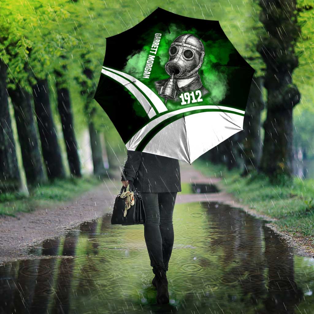 Garrett Morgan Umbrella with Gas Mask Invention Illustration, Inventing to Save Lives Quote - Wonder Print Shop