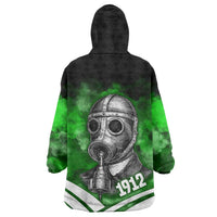 Garrett Morgan Wearable Blanket Hoodie with Gas Mask Invention Illustration, Inventing to Save Lives Quote - Wonder Print Shop