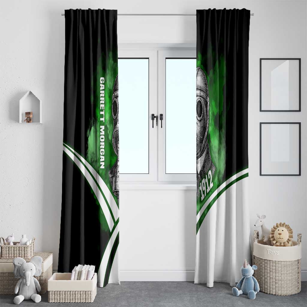 Garrett Morgan Window Curtain with Gas Mask Invention Illustration, Inventing to Save Lives Quote - Wonder Print Shop