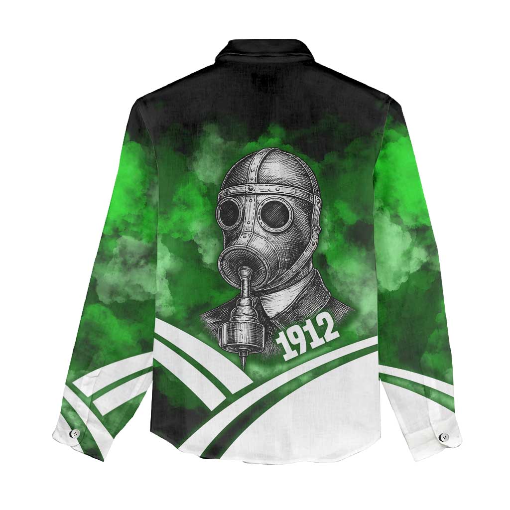 Garrett Morgan Women Casual Shirt with Gas Mask Invention Illustration, Inventing to Save Lives Quote - Wonder Print Shop