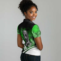 Garrett Morgan Women Polo Shirt with Gas Mask Invention Illustration, Inventing to Save Lives Quote - Wonder Print Shop
