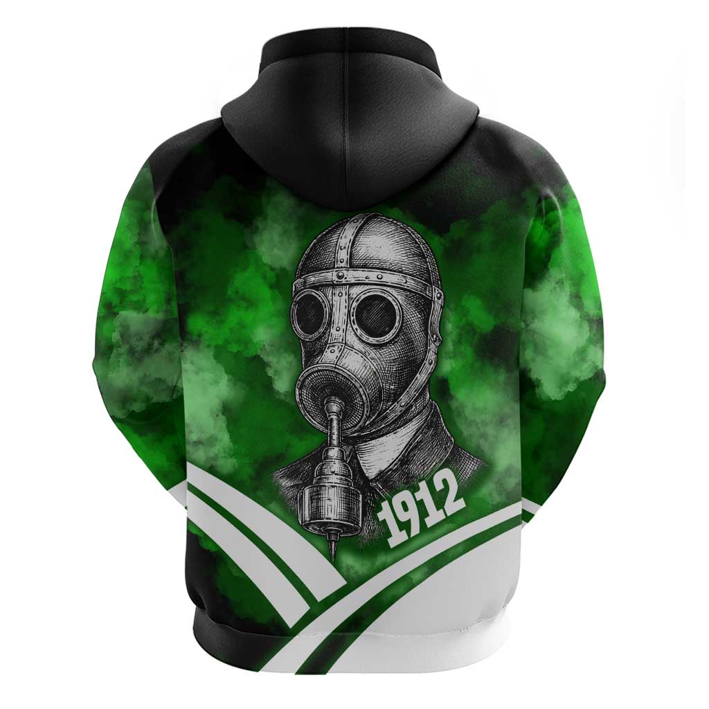 Garrett Morgan Zip Hoodie with Gas Mask Invention Illustration, Inventing to Save Lives Quote - Wonder Print Shop
