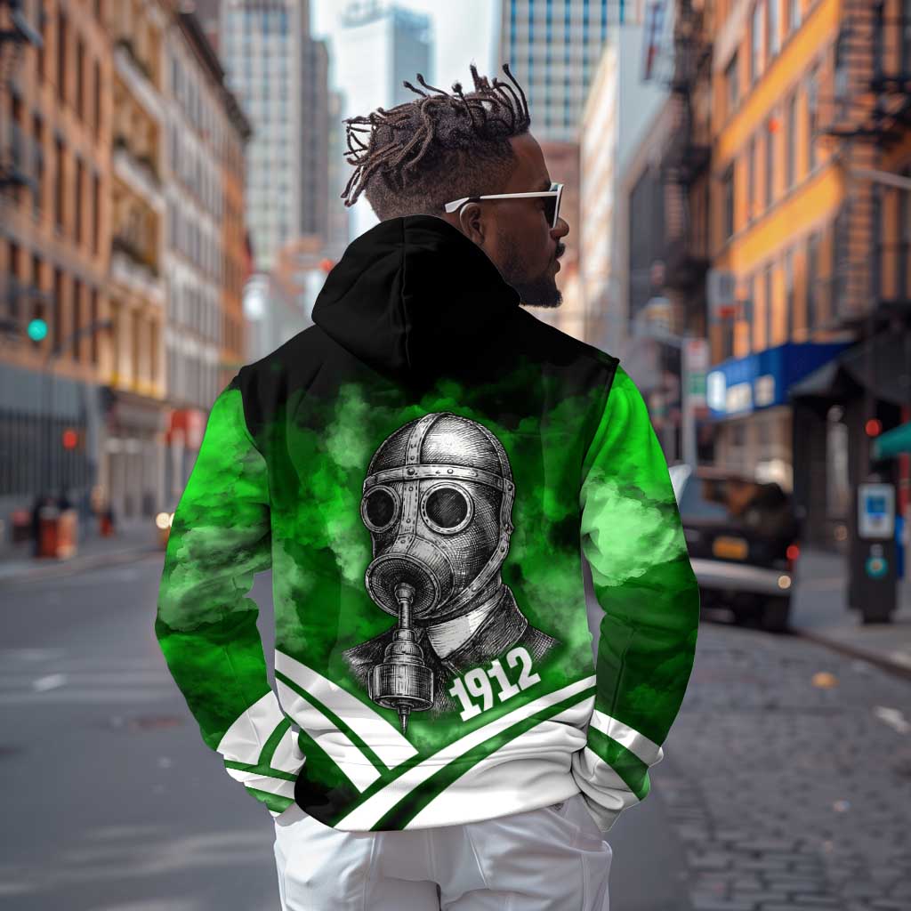 Garrett Morgan Zip Hoodie with Gas Mask Invention Illustration, Inventing to Save Lives Quote - Wonder Print Shop