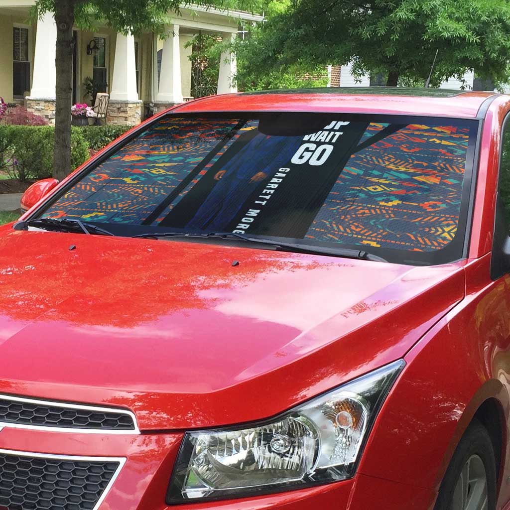 Garrett Morgan Auto Sun Shade with Full Body Portrait, Stop Wait Go Quote, Traffic Light Design - Wonder Print Shop