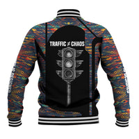 Garrett Morgan Baseball Jacket with Full Body Portrait, Stop Wait Go Quote, Traffic Light Design - Wonder Print Shop
