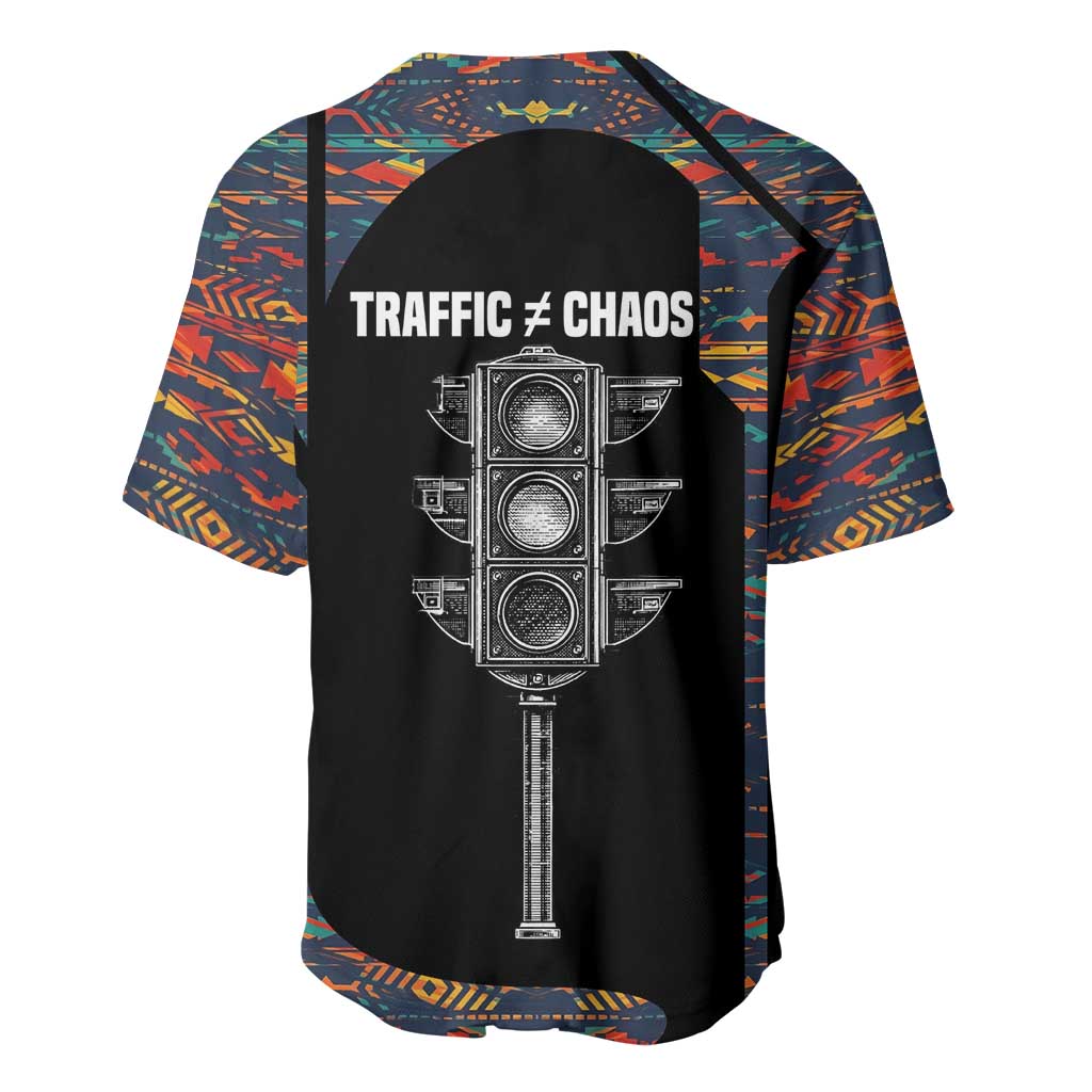 Garrett Morgan Baseball Jersey with Full Body Portrait, Stop Wait Go Quote, Traffic Light Design - Wonder Print Shop