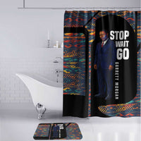 Garrett Morgan Bathroom Set with Full Body Portrait, Stop Wait Go Quote, Traffic Light Design - Wonder Print Shop