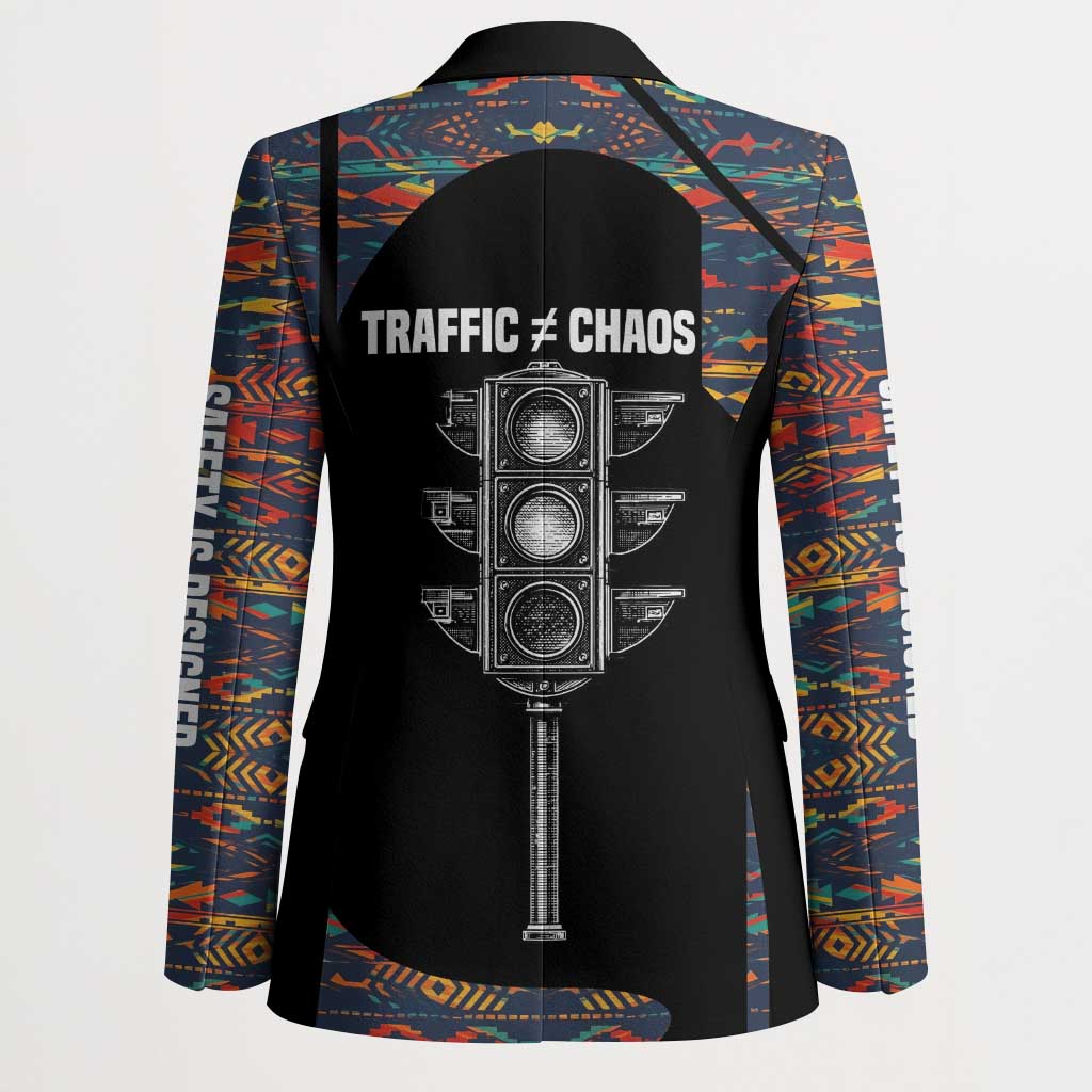 Garrett Morgan Blazer with Full Body Portrait, Stop Wait Go Quote, Traffic Light Design - Wonder Print Shop