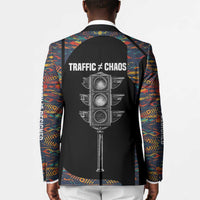 Garrett Morgan Blazer with Full Body Portrait, Stop Wait Go Quote, Traffic Light Design - Wonder Print Shop
