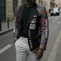 Garrett Morgan Blazer with Full Body Portrait, Stop Wait Go Quote, Traffic Light Design - Wonder Print Shop