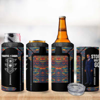 Garrett Morgan 4 in 1 Can Cooler Tumbler with Full Body Portrait, Stop Wait Go Quote, Traffic Light Design - Wonder Print Shop