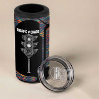 Garrett Morgan 4 in 1 Can Cooler Tumbler with Full Body Portrait, Stop Wait Go Quote, Traffic Light Design - Wonder Print Shop