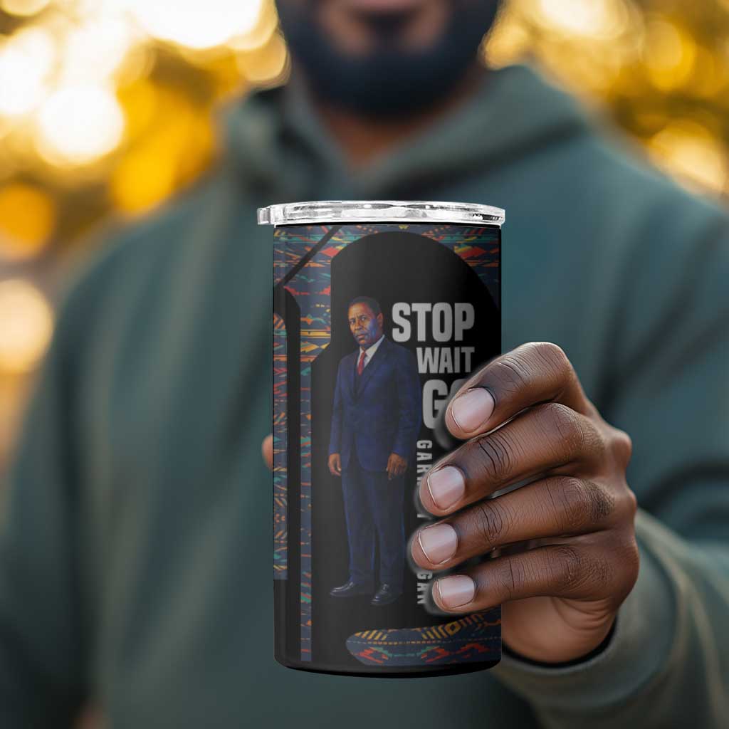 Garrett Morgan 4 in 1 Can Cooler Tumbler with Full Body Portrait, Stop Wait Go Quote, Traffic Light Design - Wonder Print Shop