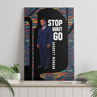 Garrett Morgan Canvas Wall Art with Full Body Portrait, Stop Wait Go Quote, Traffic Light Design - Wonder Print Shop