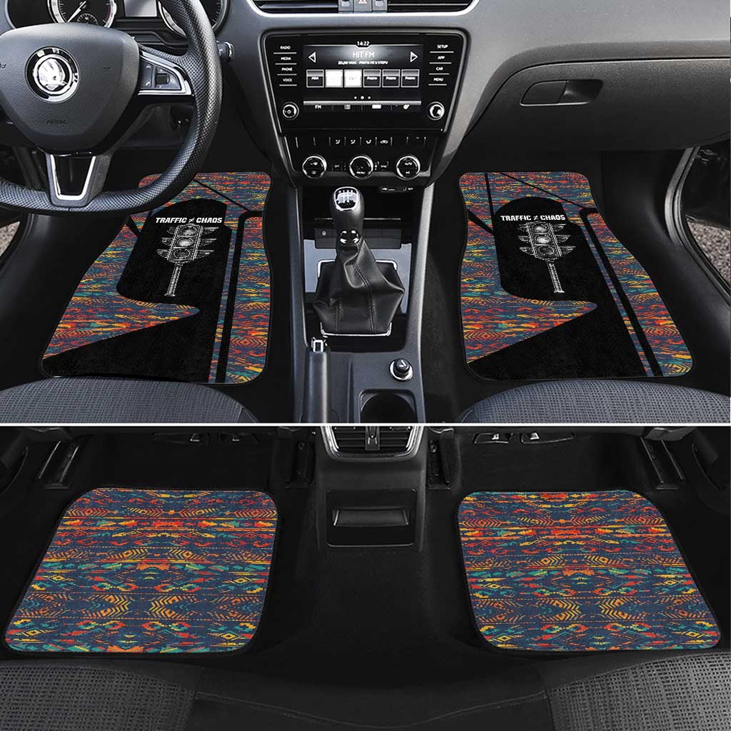 Garrett Morgan Car Mats with Full Body Portrait, Stop Wait Go Quote, Traffic Light Design - Wonder Print Shop