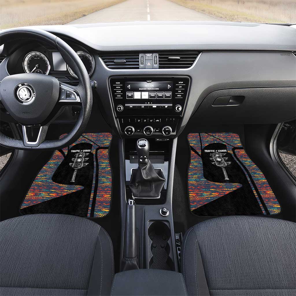 Garrett Morgan Car Mats with Full Body Portrait, Stop Wait Go Quote, Traffic Light Design - Wonder Print Shop