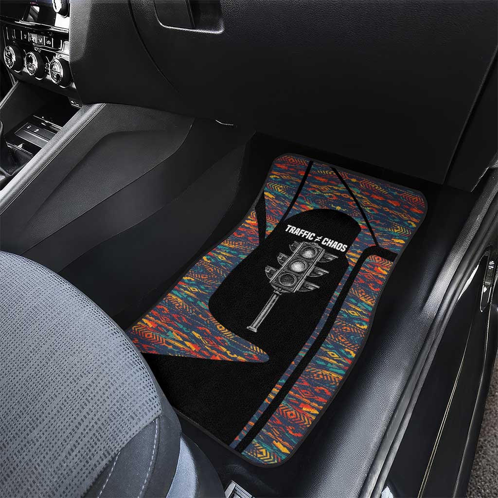 Garrett Morgan Car Mats with Full Body Portrait, Stop Wait Go Quote, Traffic Light Design - Wonder Print Shop