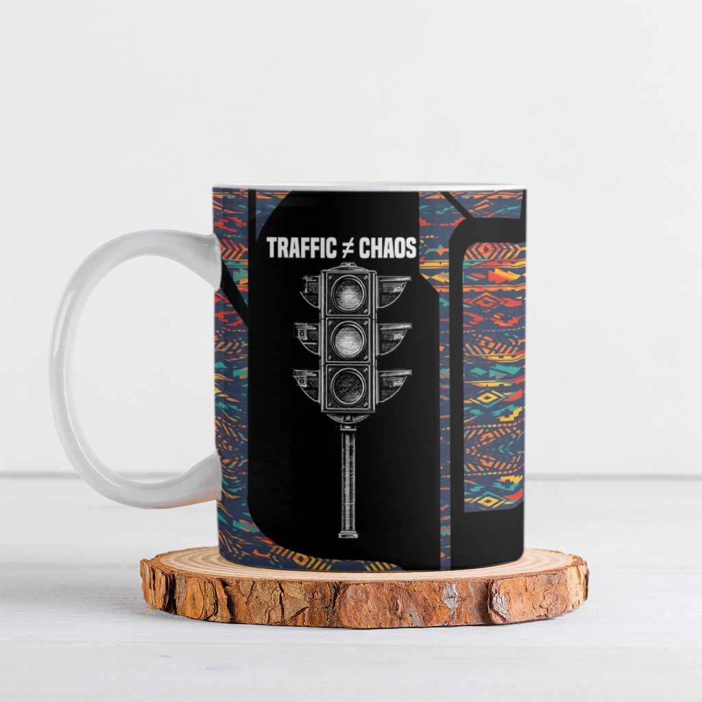 Garrett Morgan Ceramic Mug with Full Body Portrait, Stop Wait Go Quote, Traffic Light Design - Wonder Print Shop