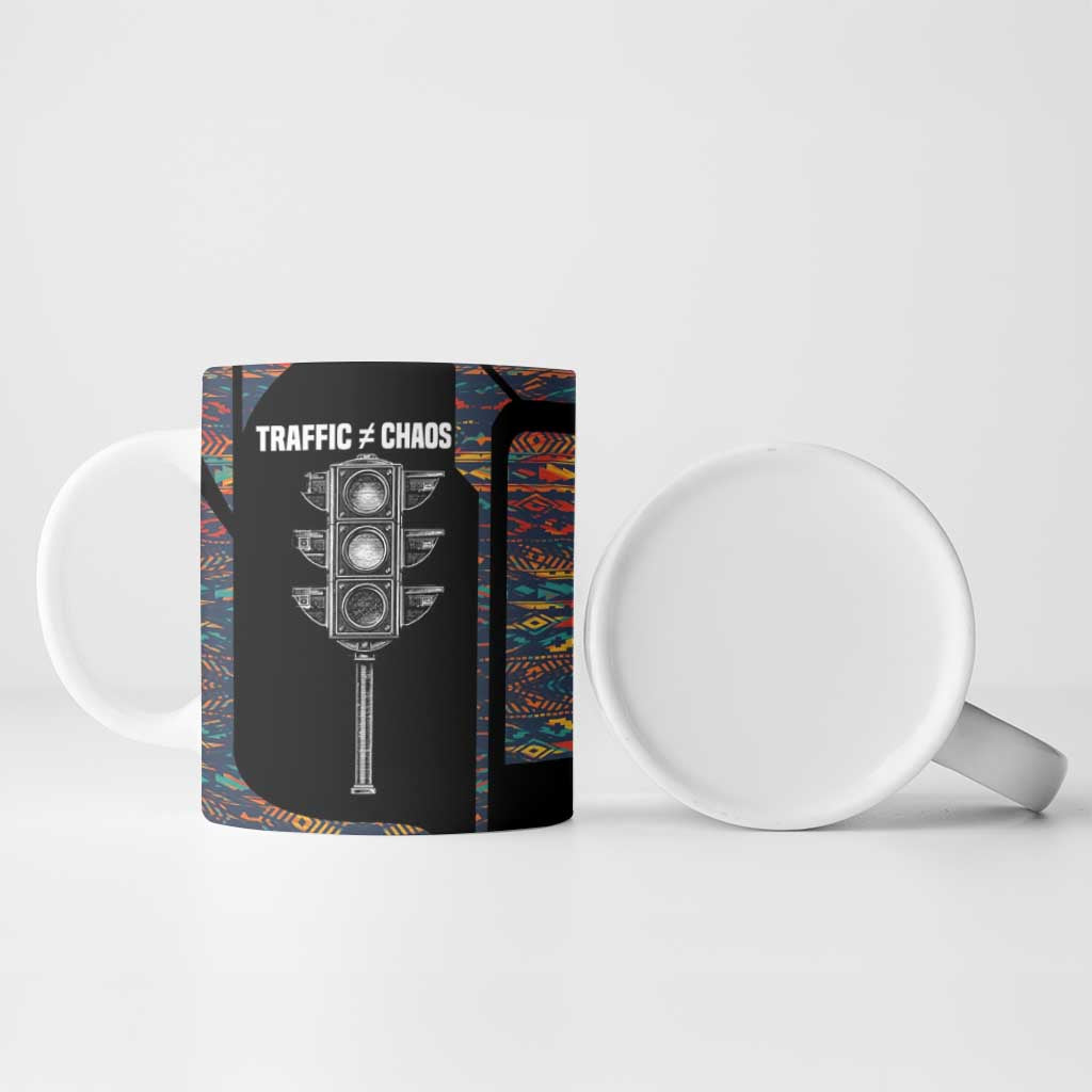 Garrett Morgan Ceramic Mug with Full Body Portrait, Stop Wait Go Quote, Traffic Light Design - Wonder Print Shop