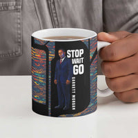 Garrett Morgan Ceramic Mug with Full Body Portrait, Stop Wait Go Quote, Traffic Light Design - Wonder Print Shop
