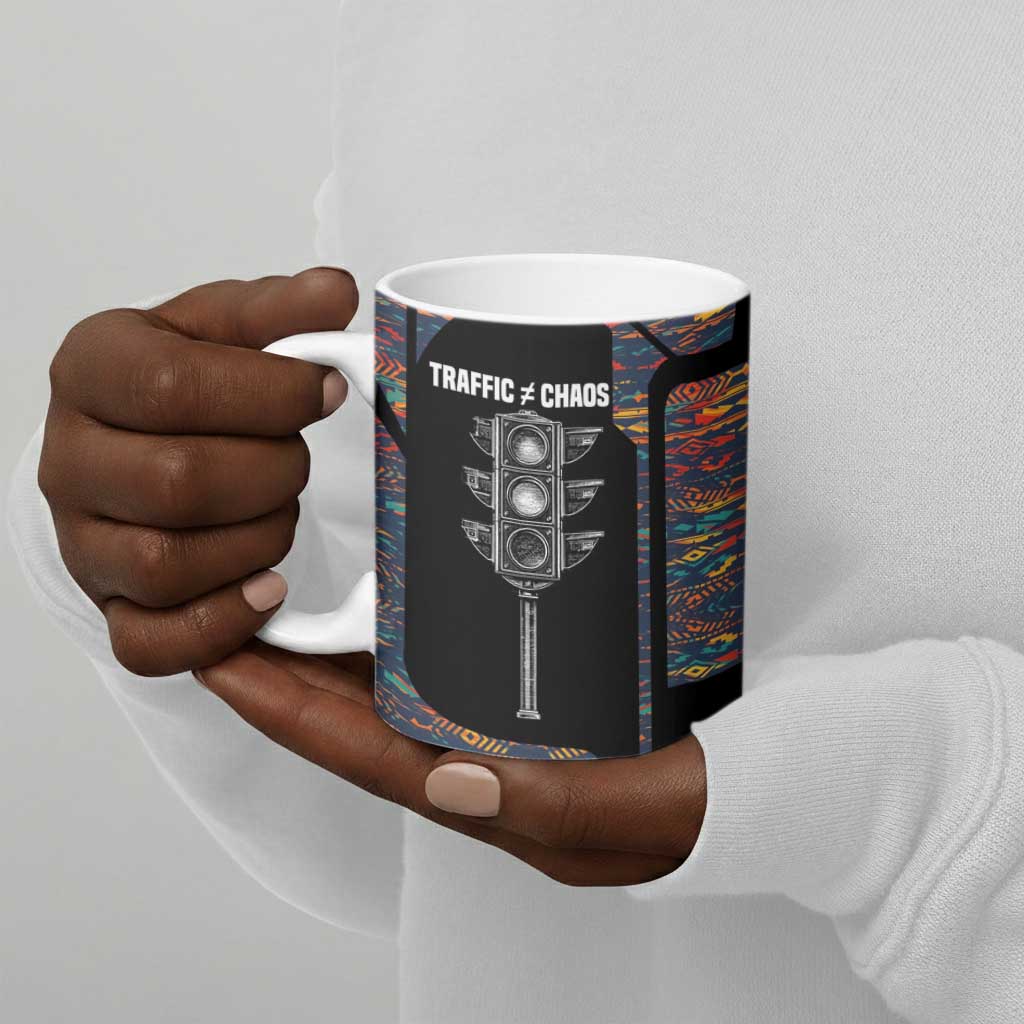 Garrett Morgan Ceramic Mug with Full Body Portrait, Stop Wait Go Quote, Traffic Light Design - Wonder Print Shop