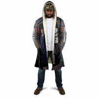 Garrett Morgan Cloak with Full Body Portrait, Stop Wait Go Quote, Traffic Light Design - Wonder Print Shop