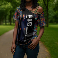 Garrett Morgan Cross Shoulder Shirt with Full Body Portrait, Stop Wait Go Quote, Traffic Light Design - Wonder Print Shop