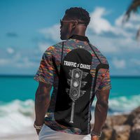 Garrett Morgan Hawaiian Shirt with Full Body Portrait, Stop Wait Go Quote, Traffic Light Design - Wonder Print Shop