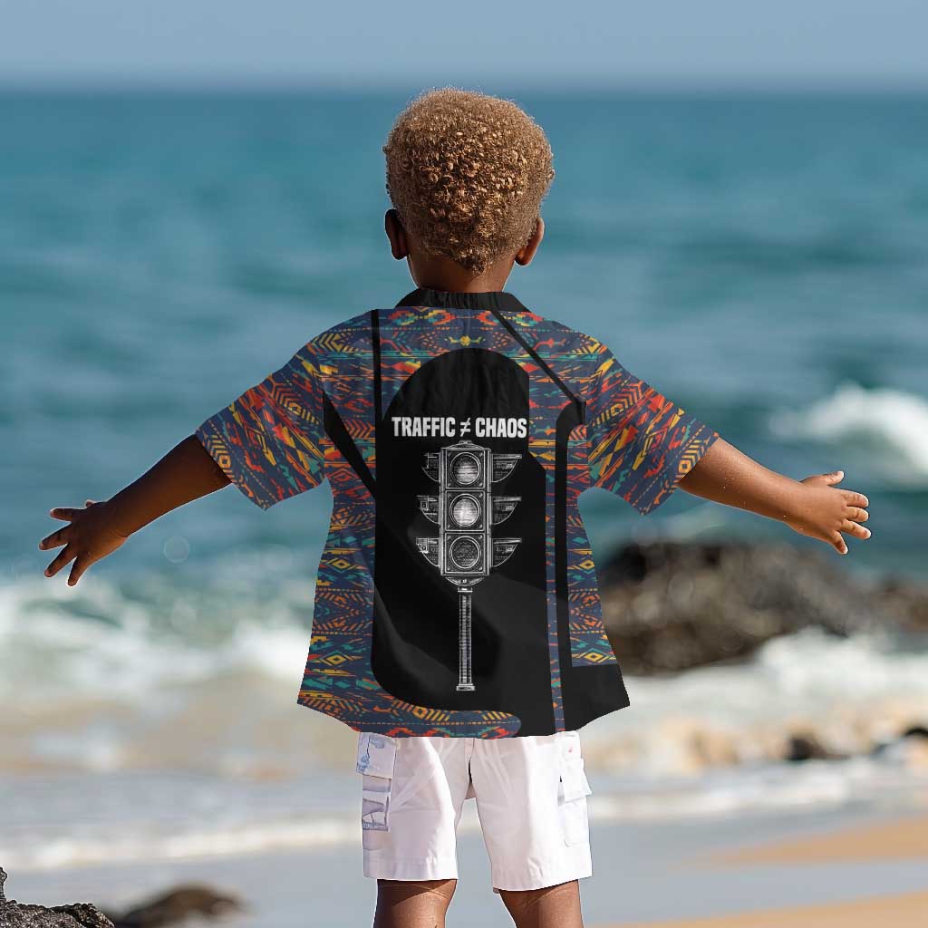 Garrett Morgan Kid Hawaiian Shirt with Full Body Portrait, Stop Wait Go Quote, Traffic Light Design - Wonder Print Shop